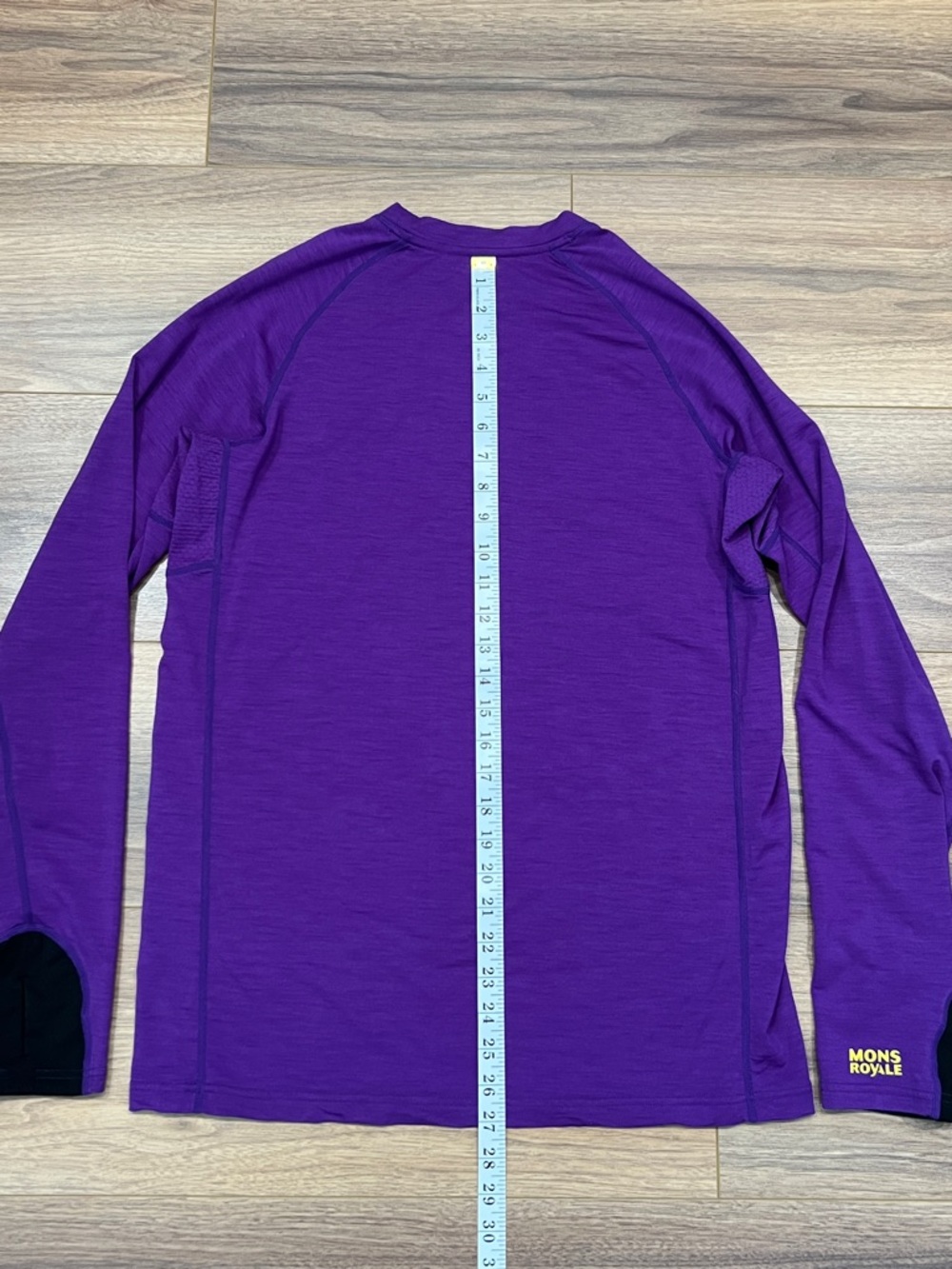 Mons Royale Merino Wool Long Sleeve in Purple Size Large - Picture 8 of 10